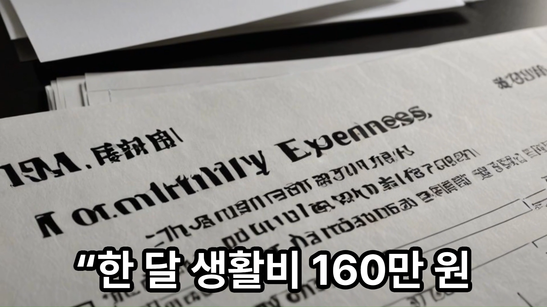 한달생활비 160만원