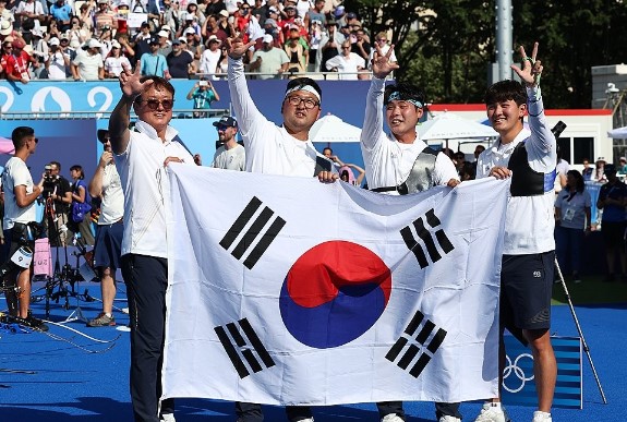 대한민국 양궁 남뎌 단체전 3연패 달성