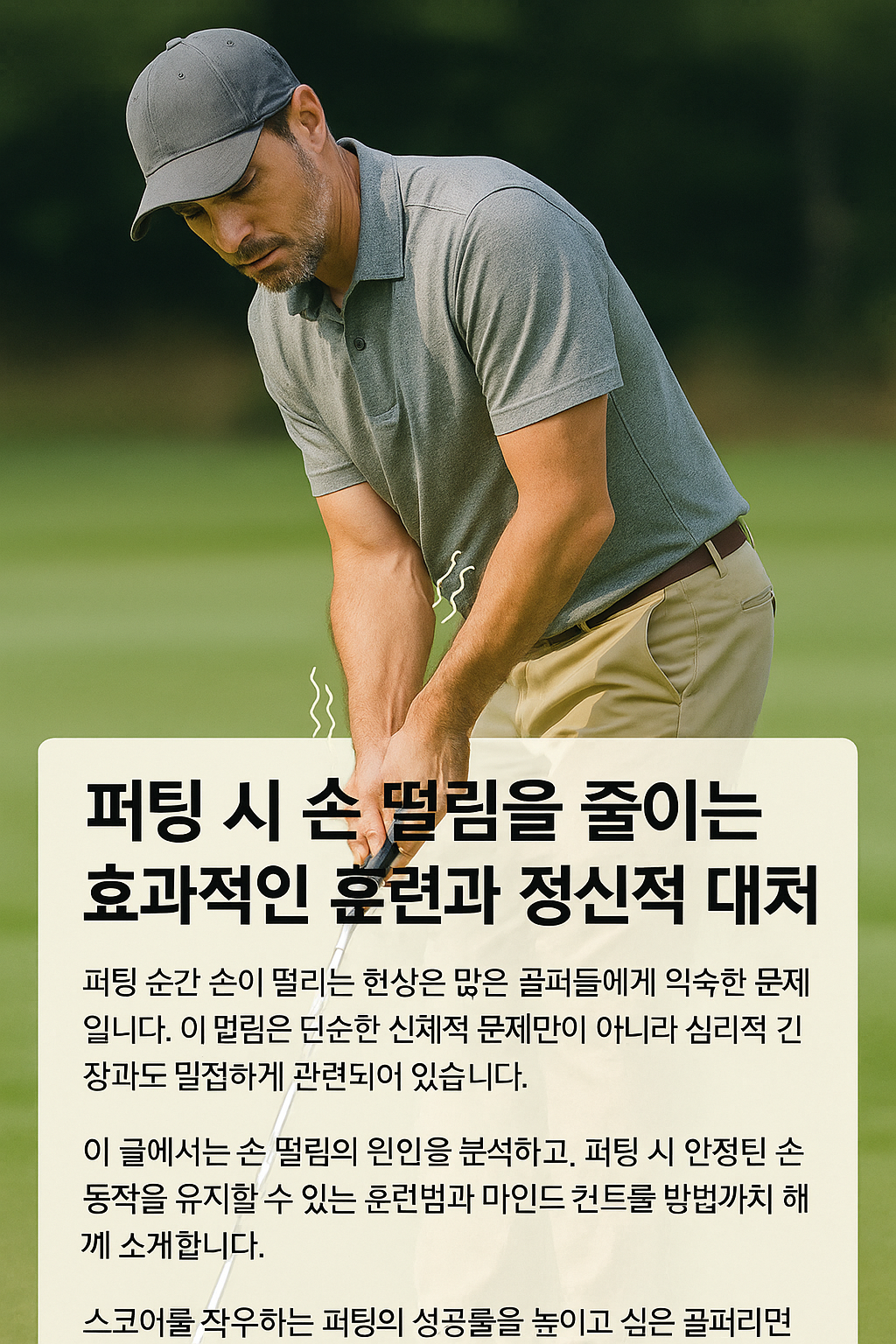 퍼팅 시 손 떨림을 줄이는 효과적인 훈련과 정신적 대처법 사진