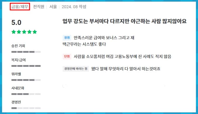 델코 재무직 후기