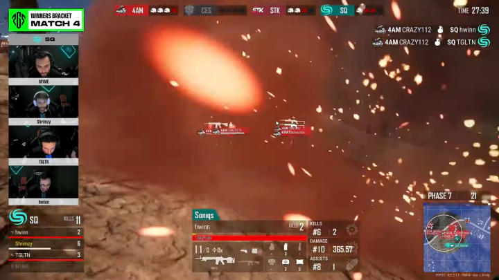 크레이지 선수의 수류탄이 소닉스의 두명을 기절시키며 형세를 유리하게 반전시킵니다.