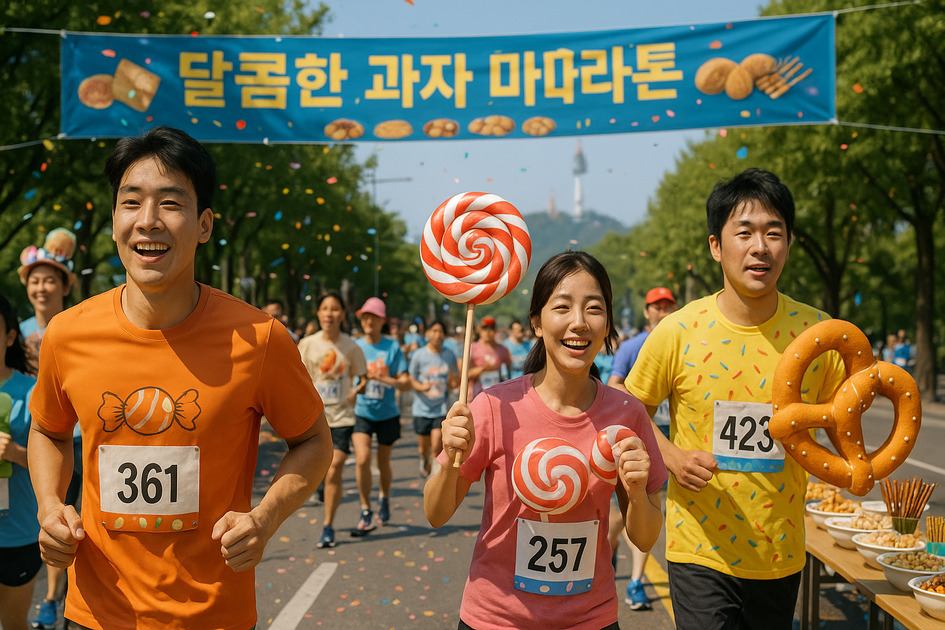 2025 과자 마라톤하는 이미지