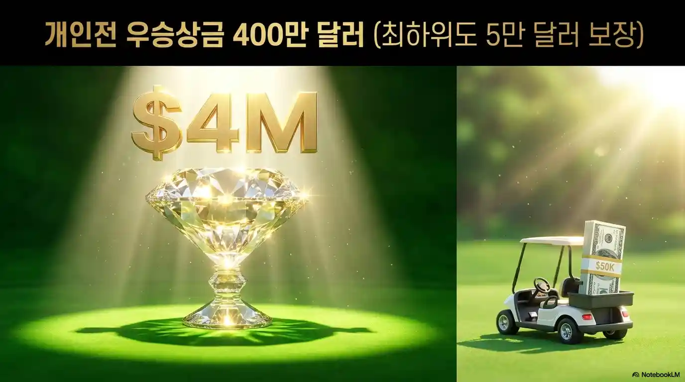 리브 골프 코리아 개인전 우승상금 400만 달러 57위 최하위도 5만 달러 전원 보장 상금 구조