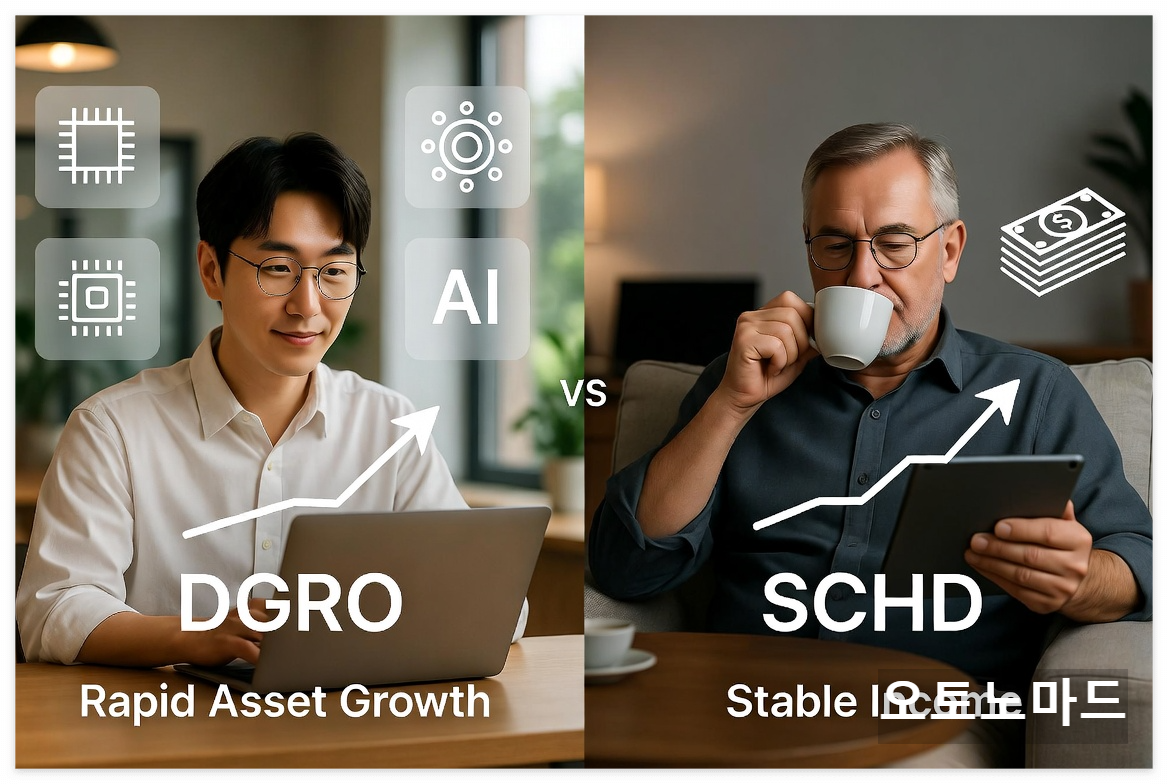 SCHD vs DGRO 배당ETF 선택, @출처: 오토노마드 AI생성이미지, 2026