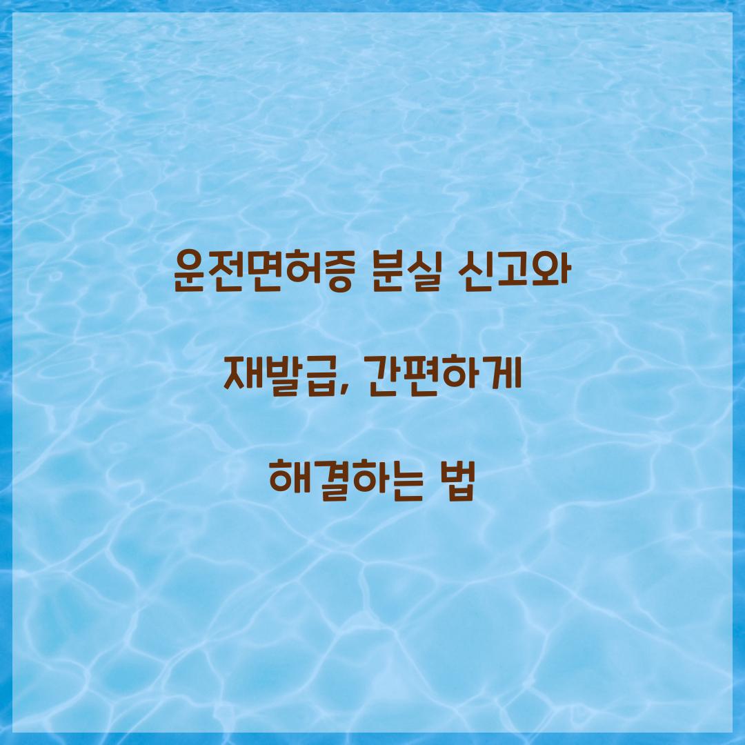 운전면허증 분실 신고