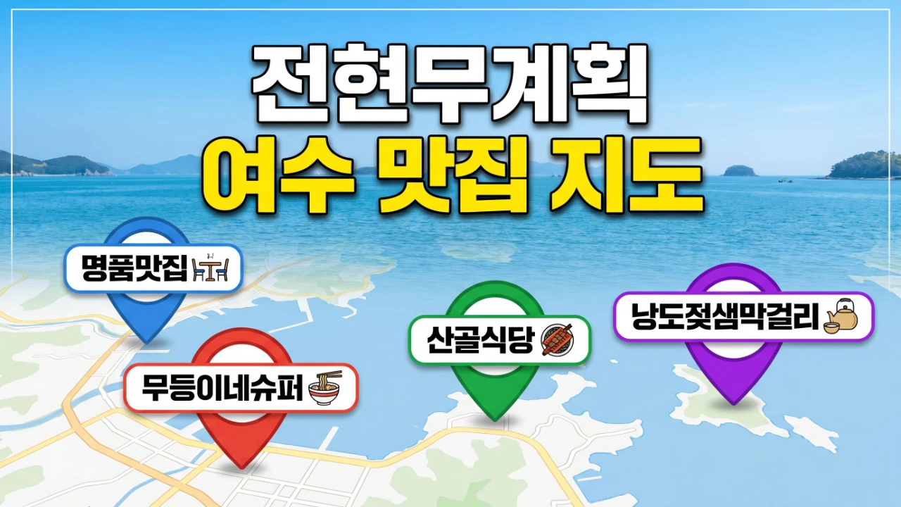 전현무계획 여수 편 5화 명품맛집 무등이네슈퍼 산골식당 낭도젖샘막걸리 동선 지도