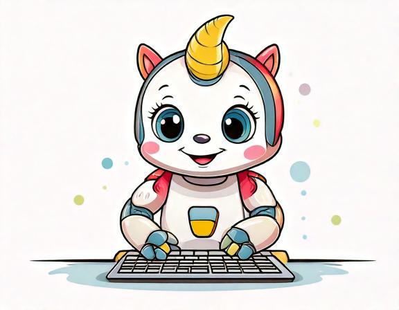 키보드를-치는-유니콘-캐릭터