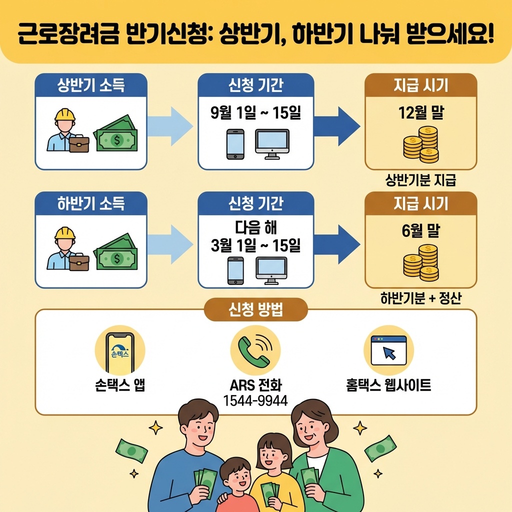 근로장려금 반기신청 상반기 하반기 신청방법