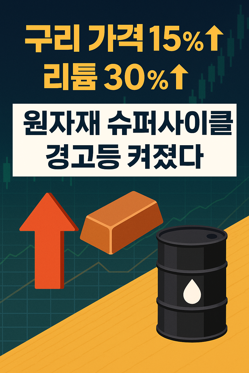구리 가격 15%↑, 리튬 30%↑ — 원자재 슈퍼사이클 경고등 켜졌다