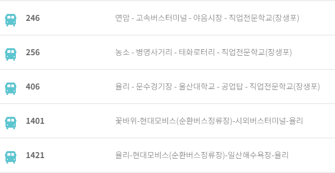 울산 시내버스 안내