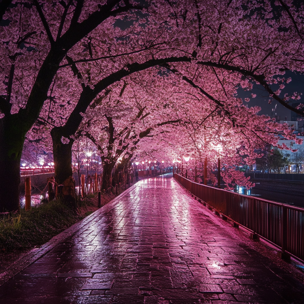 은파호수공원 야간조명이 켜지는 저녁 7시 이후를 추천