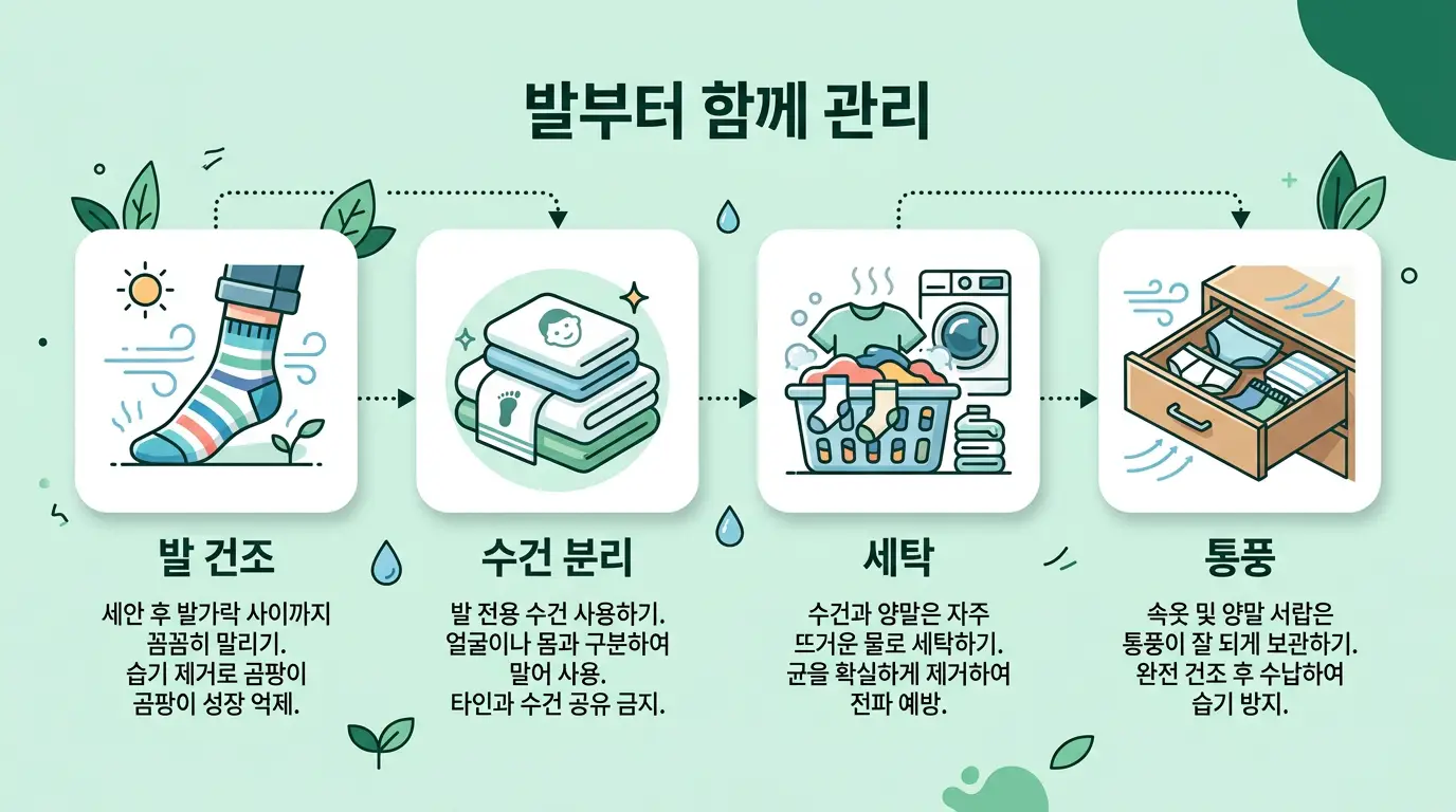 속옷 세탁과 수건 관리 이미지