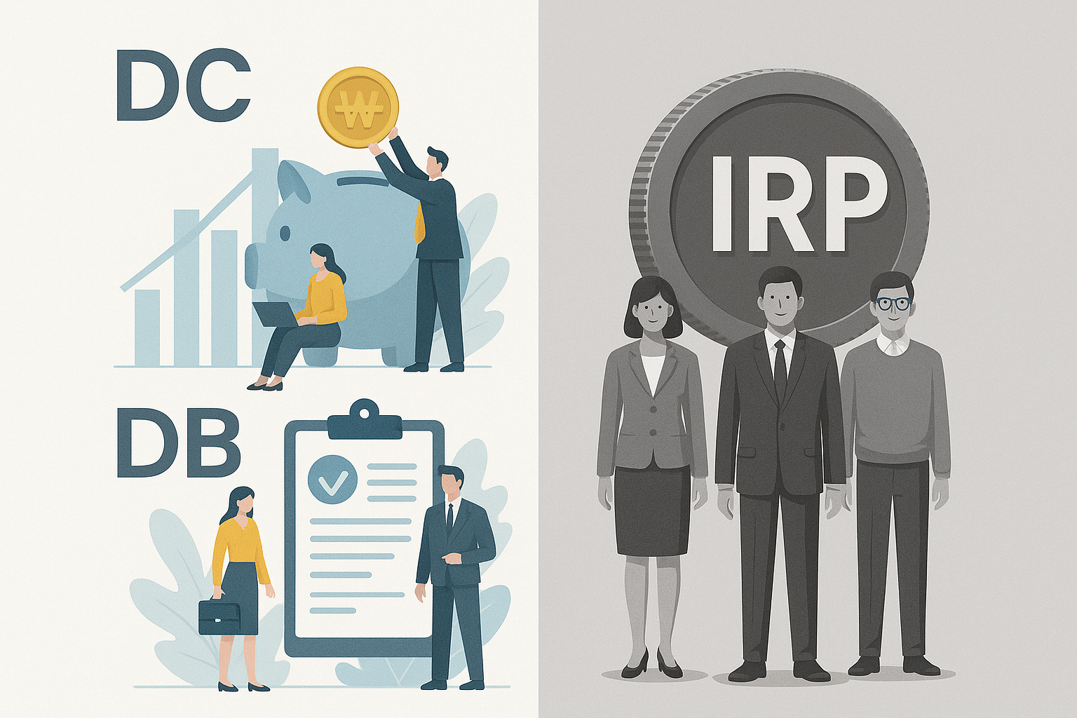 퇴직연금 종류 비교: DC형&amp;#44; DB형&amp;#44; IRP