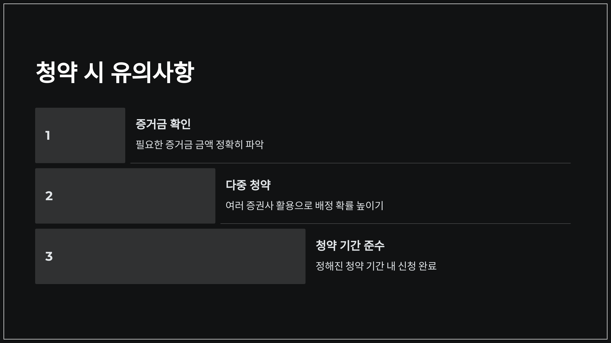 청약 시 유의사항