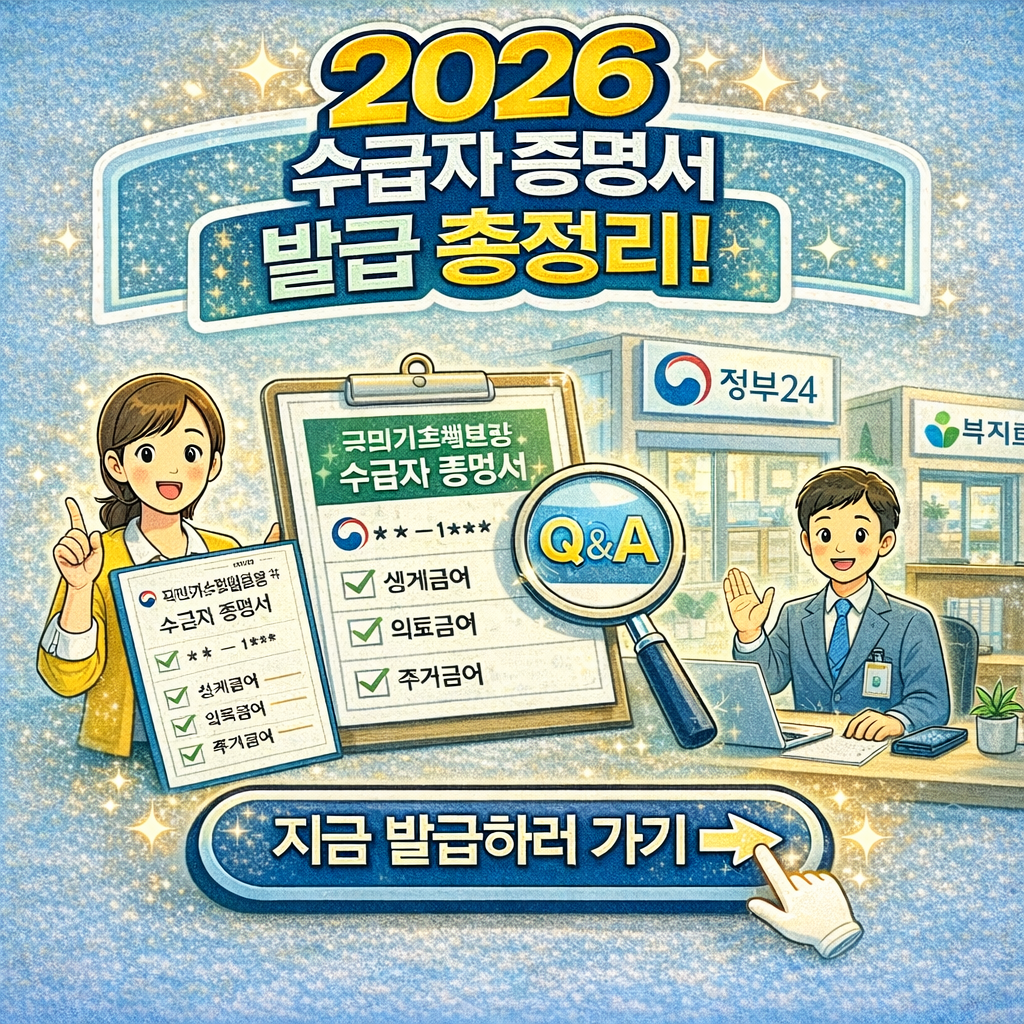 기초생활수급자 증명서 이렇게 발급하세요! 정부24&middot;복지로 한눈에