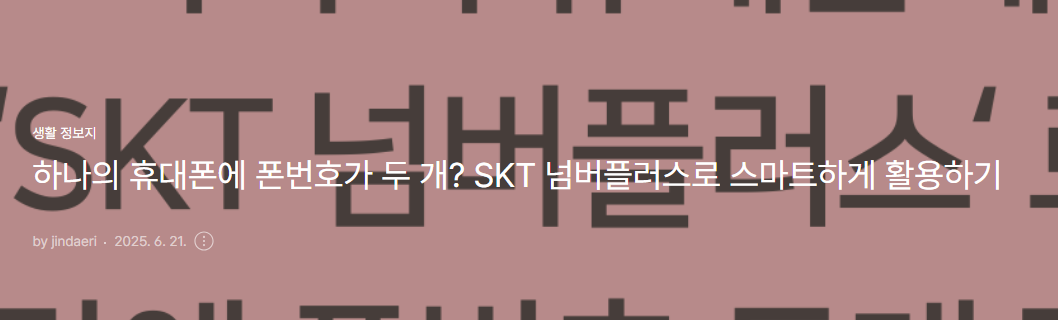 하나의 휴대폰에 폰번호가 두개? SKT 넘버플러스로 스마트하게 활용하기