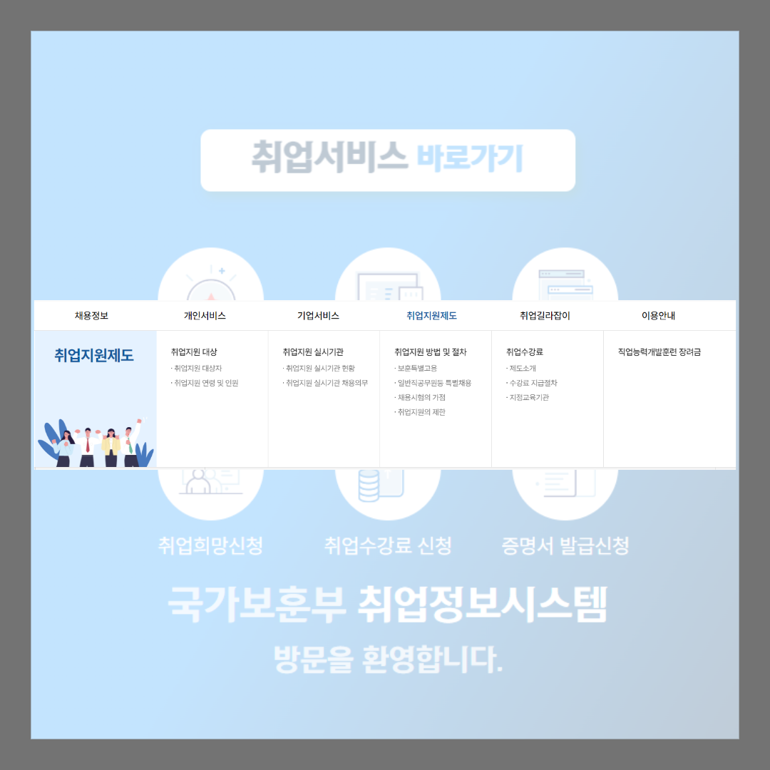 국가보훈처 취업정보센터 취업지원 대상자 확인하기