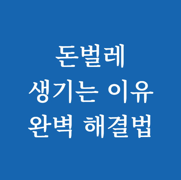 돈벌레 생기는 이유