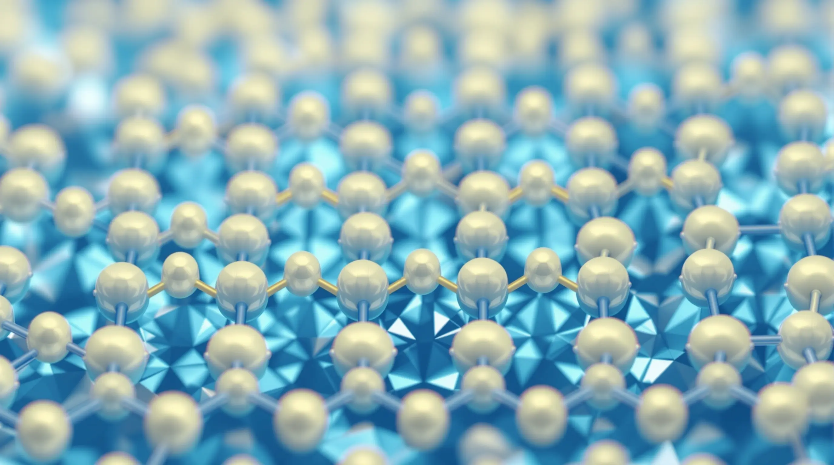 베릴륨 금속의 안정된 결정 구조를 시각적으로 표현한 과학 그래픽