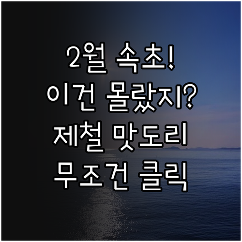 2월 속초 여행 명소와 제철 음식 정..