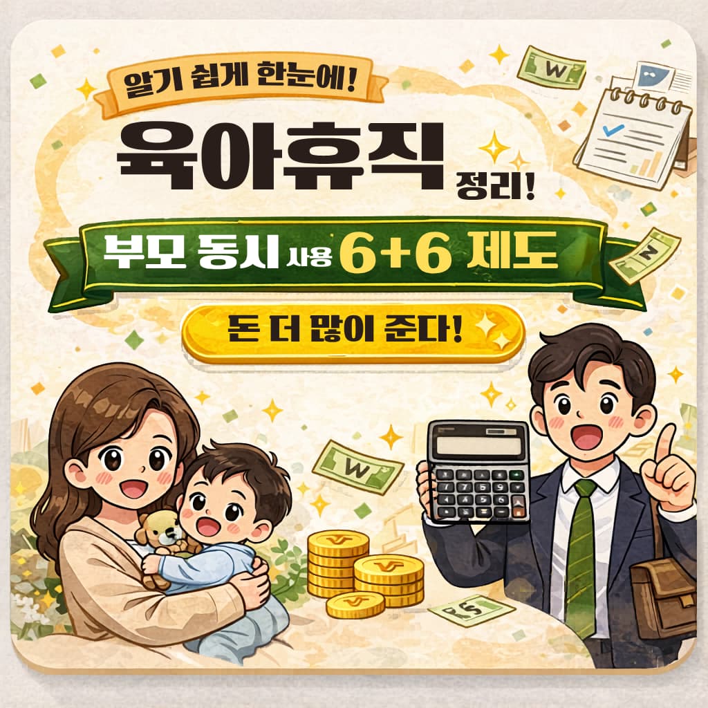2026 육아휴직 급여 계산기 수령액 조회 및 6+6 부모육아휴직제