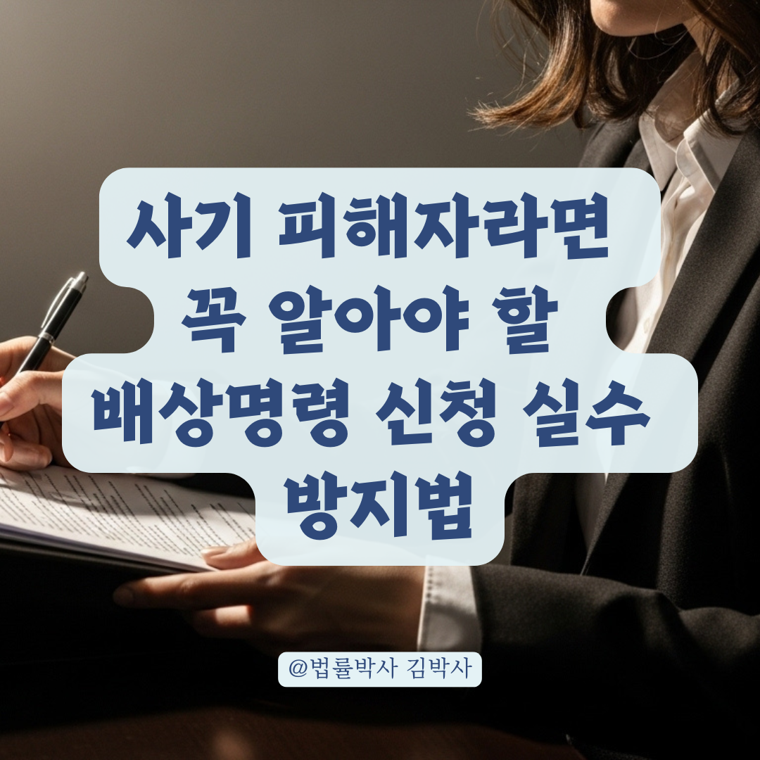 사기 피해로 배상명령 신청할 때 실수하기 쉬운 부분 총정리.