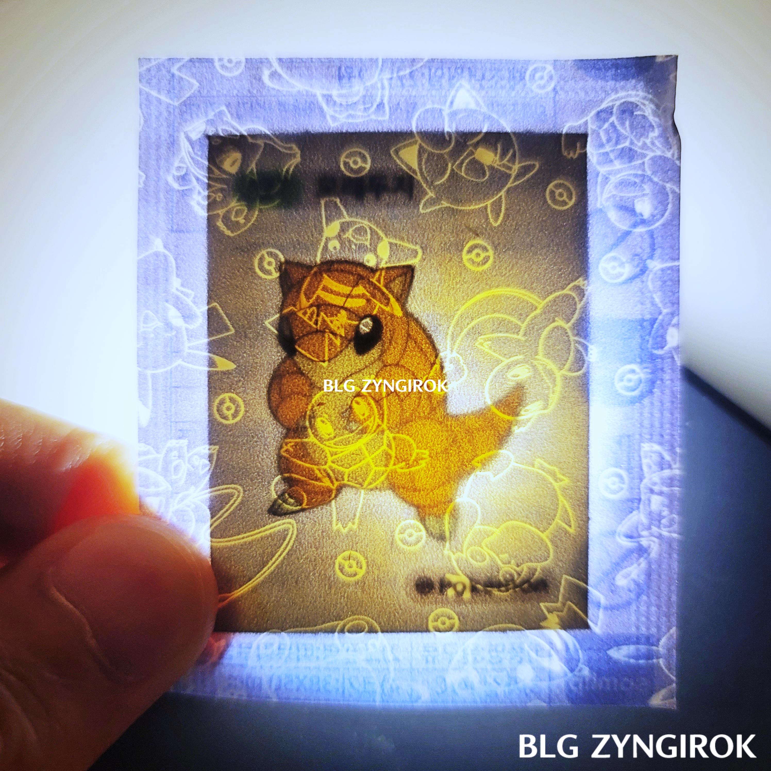 띠부띠부씰-모래두지를-들고있다.