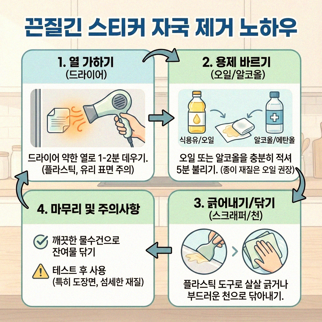 접착 흔적 말끔히 지우는 마법 같은 청소법