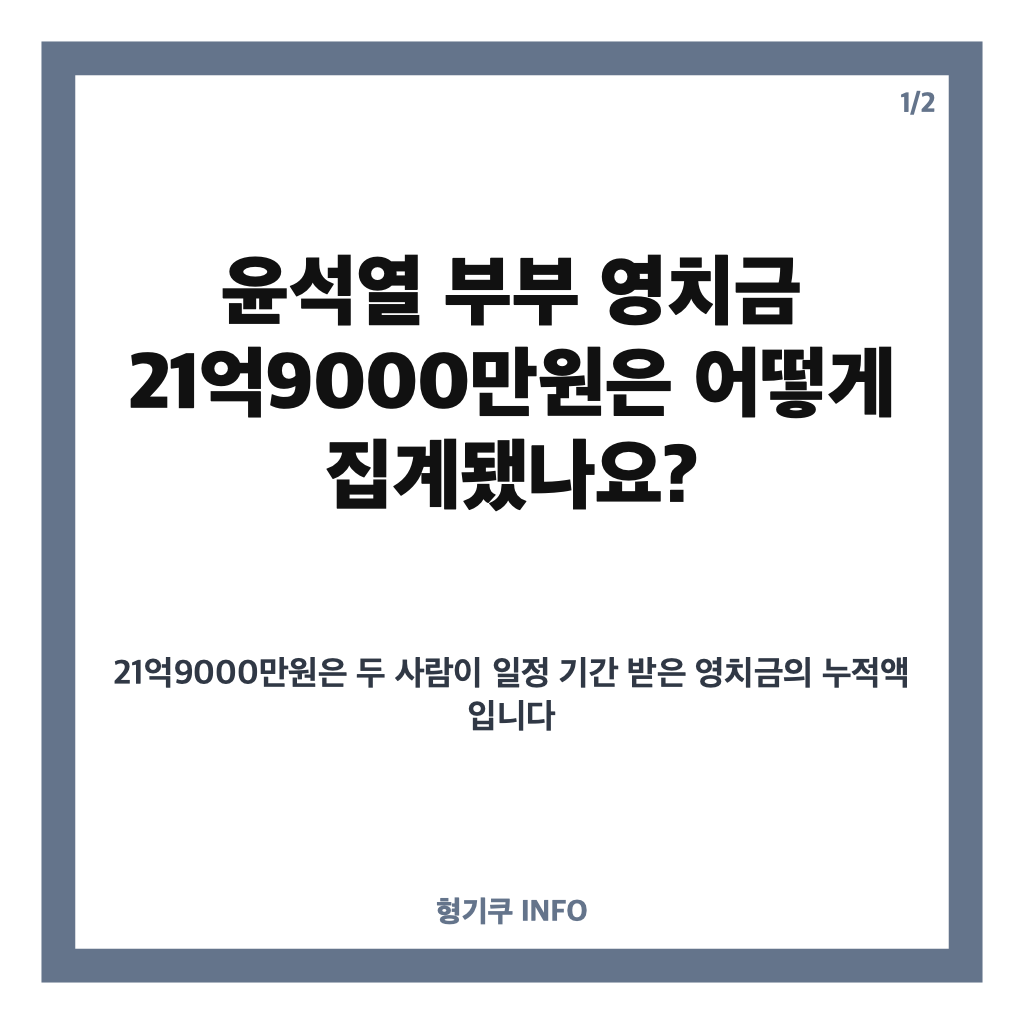 윤석열 부부 영치금 21억9000만원, 400만원 보관 한도와 제도 개선안은? 카드뉴스 1