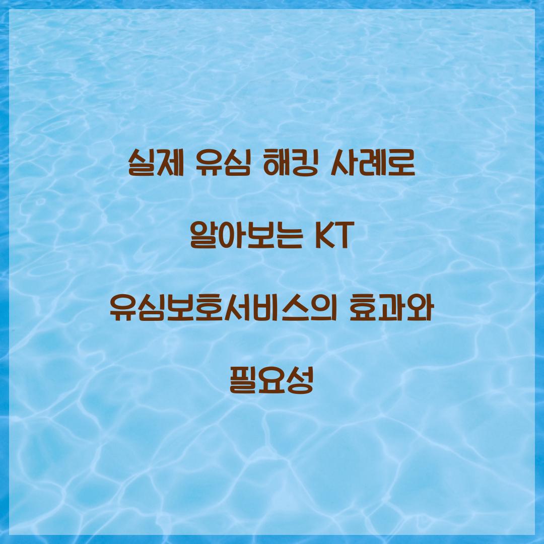 실제 유심 해킹 사례로 알아보는 KT 유심보호서비스의 효과