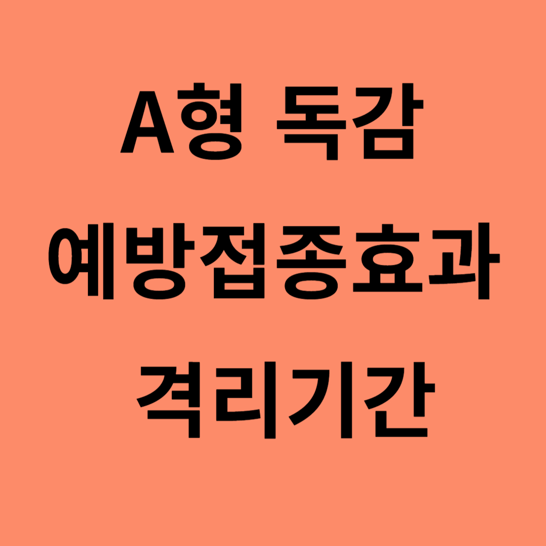 A형 독감 예방접종 효과 및 격리기간