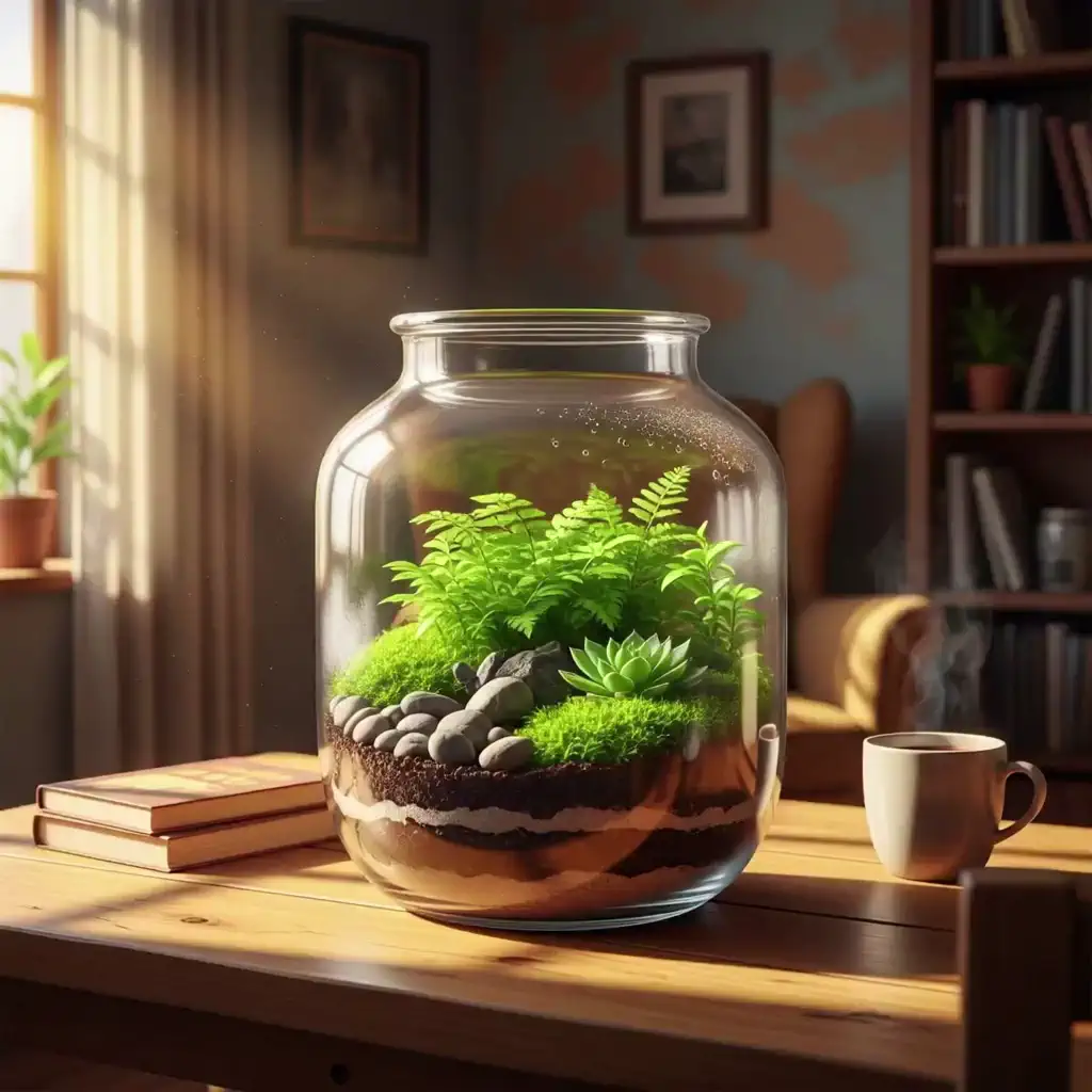 유리병 테라리움 작업