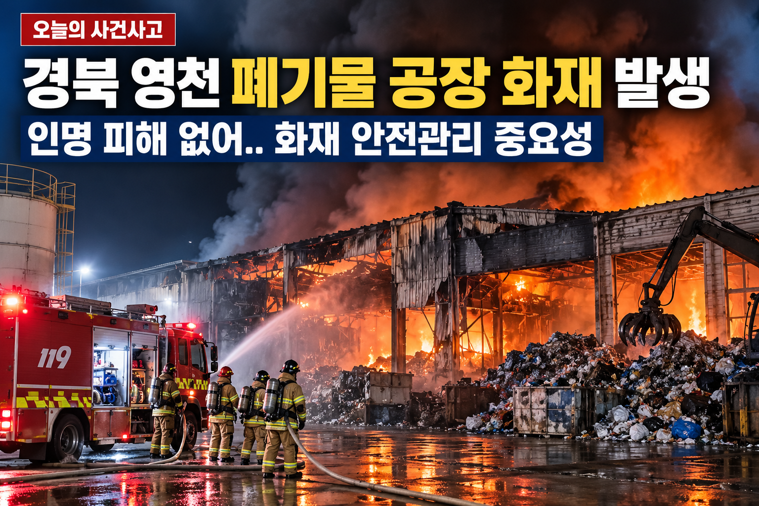 경북 영천 폐기물 공장 화재 발생…인명 피해 없어, 화재 안전관리 중요성