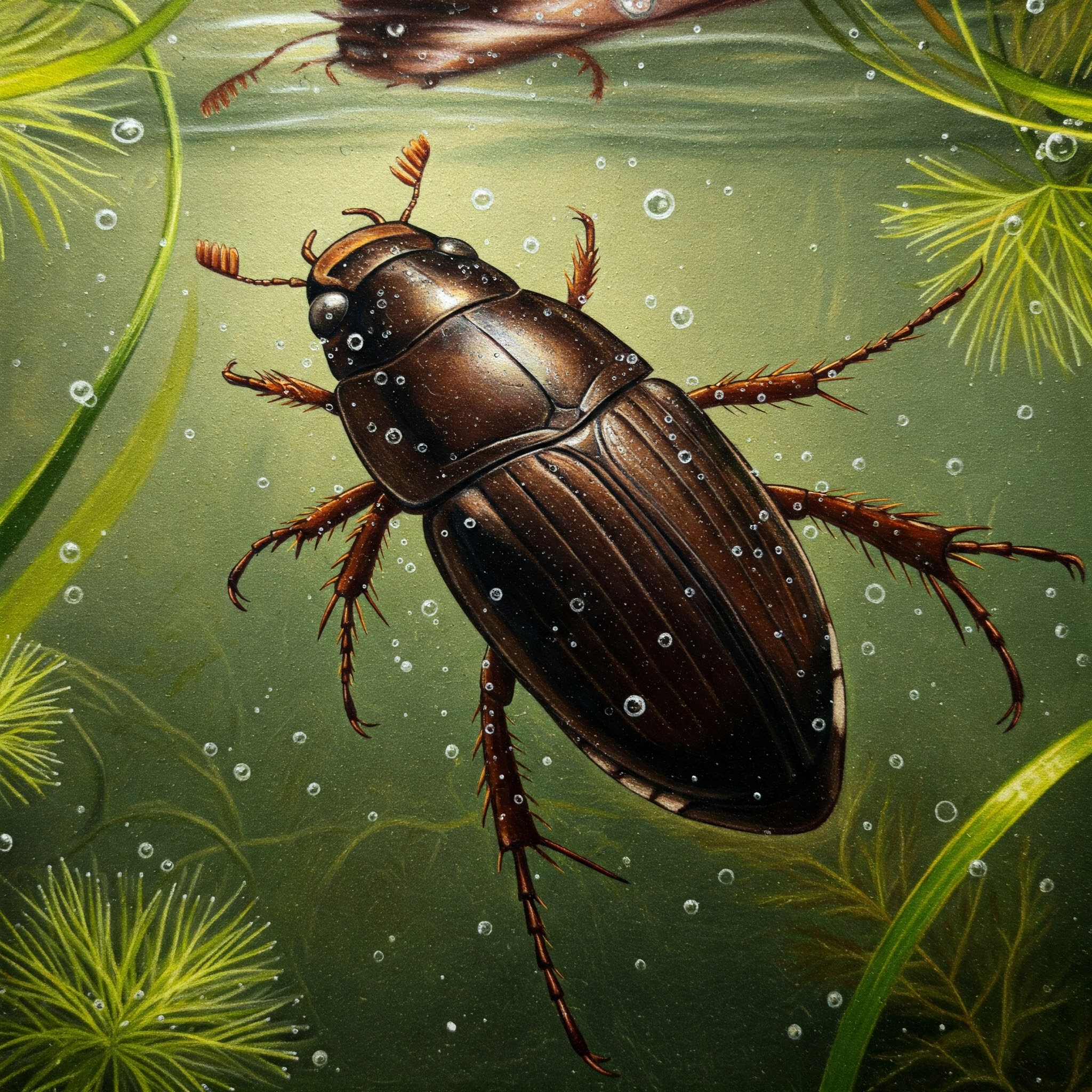 물방개는 수중 생태계의 청소부