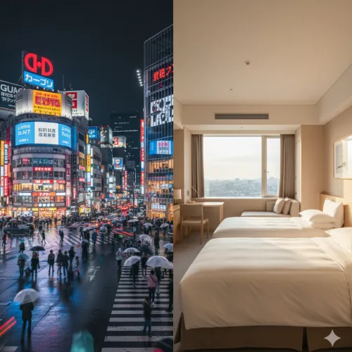 도쿄 숙소 신주쿠 시부야 비교 분석-4박 5일 동선 최적 위치도쿄 가족 여행 숙소 추천-도쿄 호텔 위치 선정 꿀팁