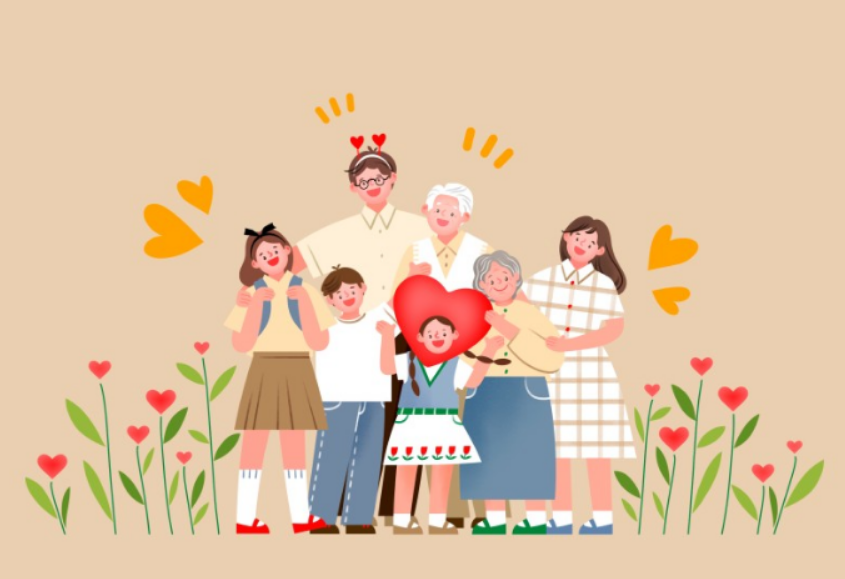 부모님과 함께하는 가족사진그림