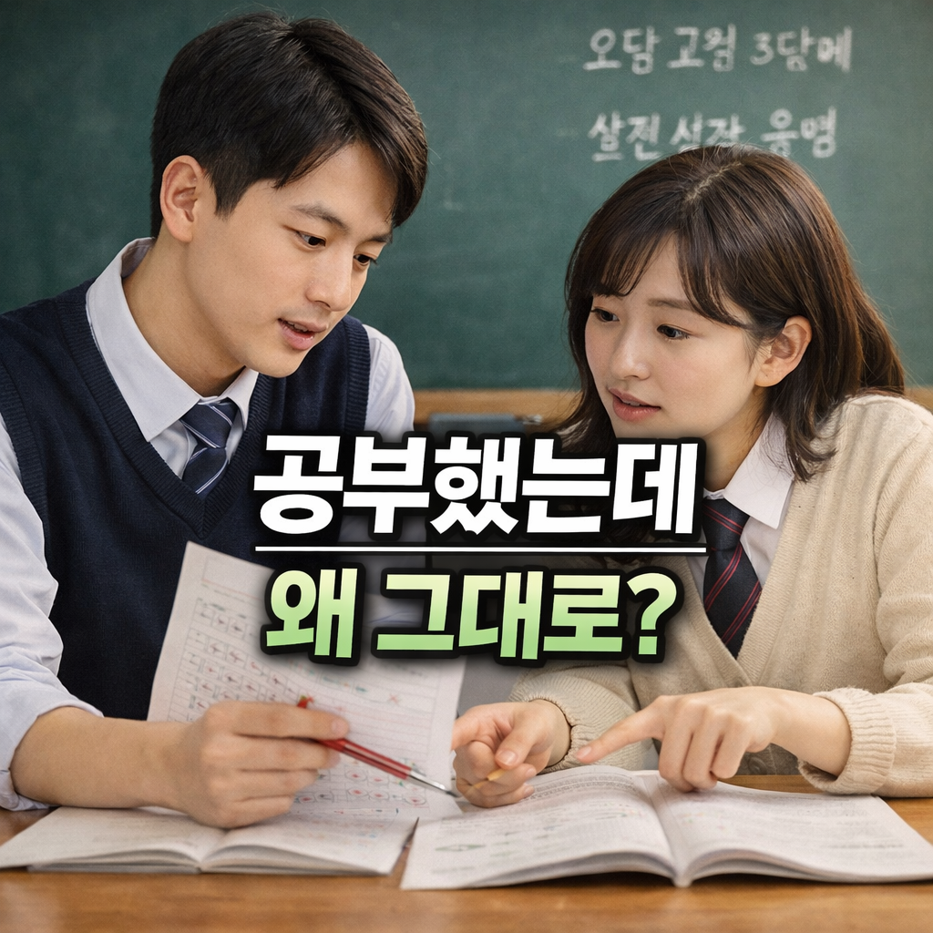 오답을 함께 짚어 주며 공부 전략을 세우는 청소년
