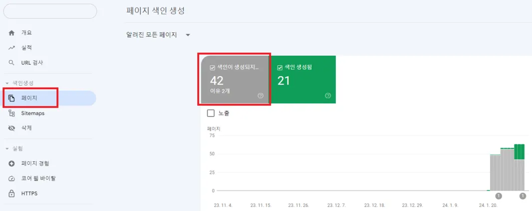 구글 서치콘솔 색인