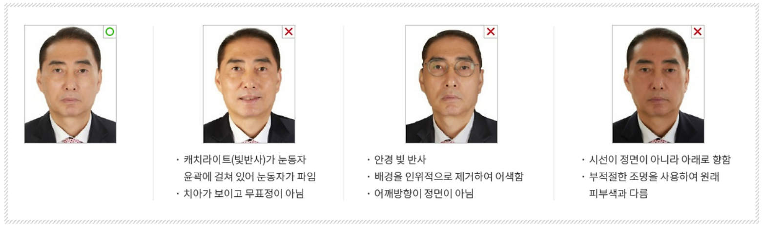여권사진 규정 - 눈과 안경