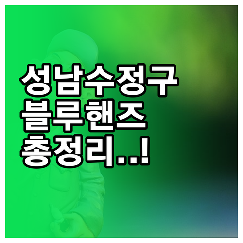 성남 수정구 블루핸즈 위치 연락처 예..