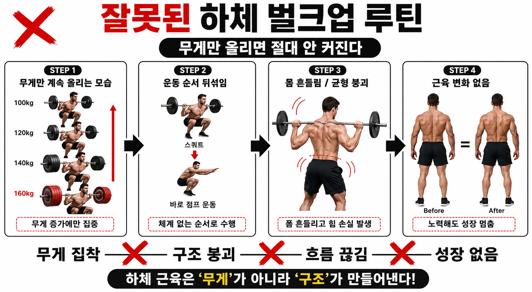 잘못된 하체 벌크업 루틴