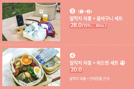 차롱도시락 메뉴 구성 및 가격