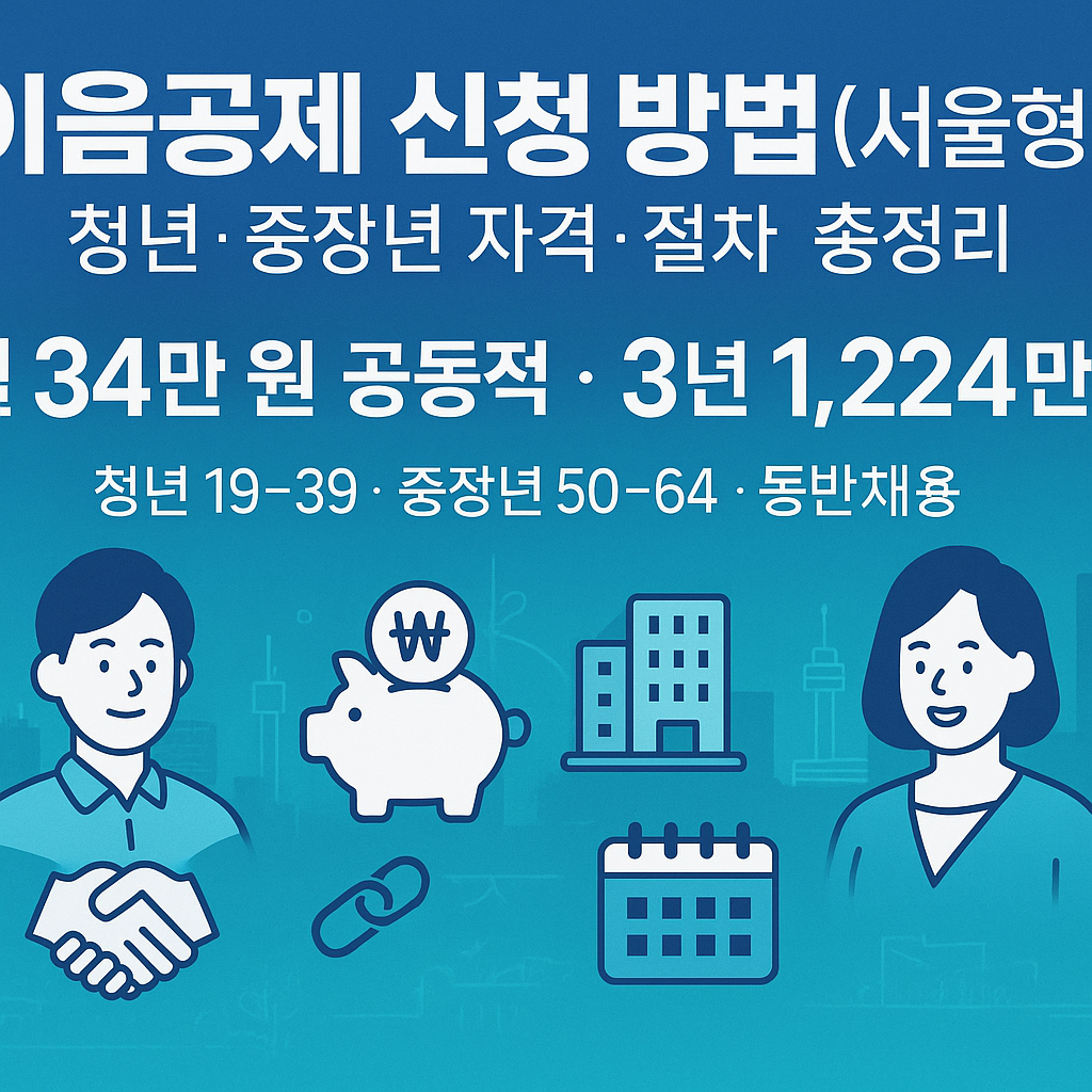 이음공제 신청 방법(서울형)｜청년&middot;중장년 자격&middot;절차 총정리