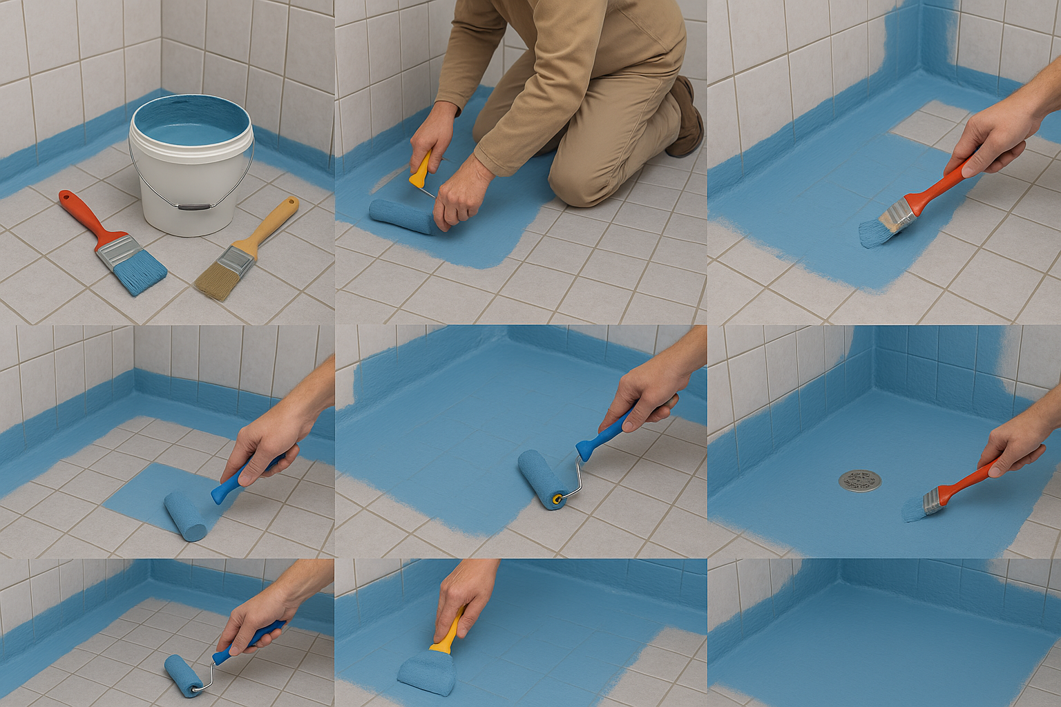 욕실 타일 방수 작업