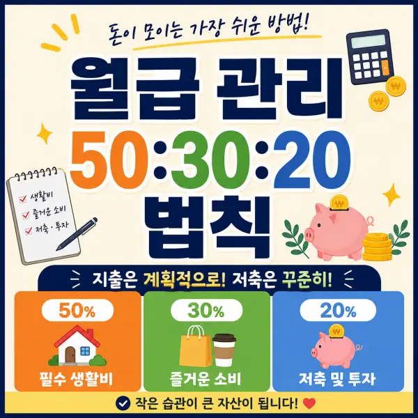 월급 관리 50:30:20 법칙
