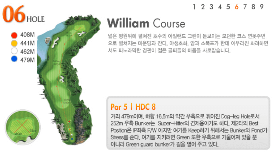 보라 컨트리클럽 윌리엄코스 공략도 06