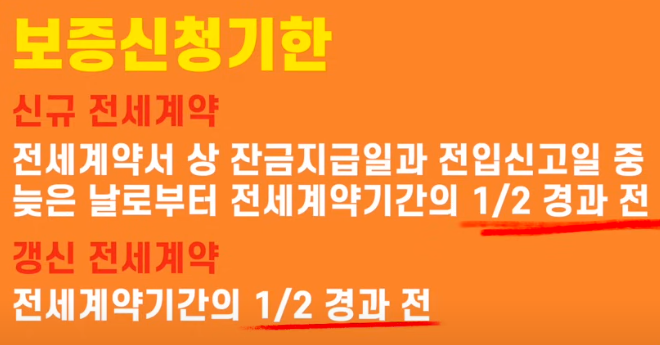 전세보증금반환보증 신청기한