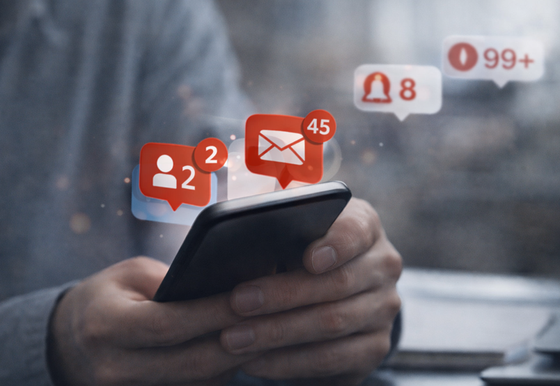 알림 숫자 표시가 주의 자원을 소모하는 구조