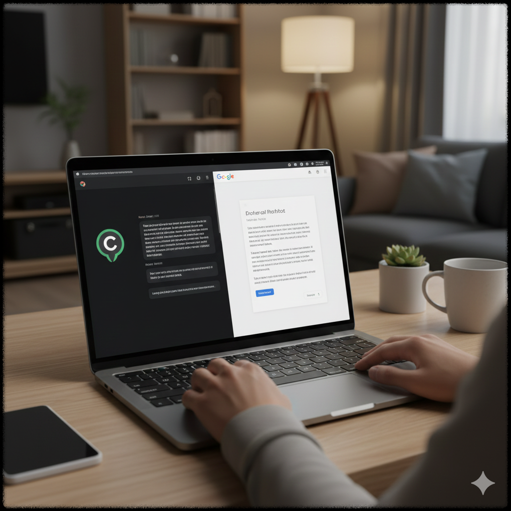 AI 도구를 활용해 콘텐츠 부업을 진행하는 모습