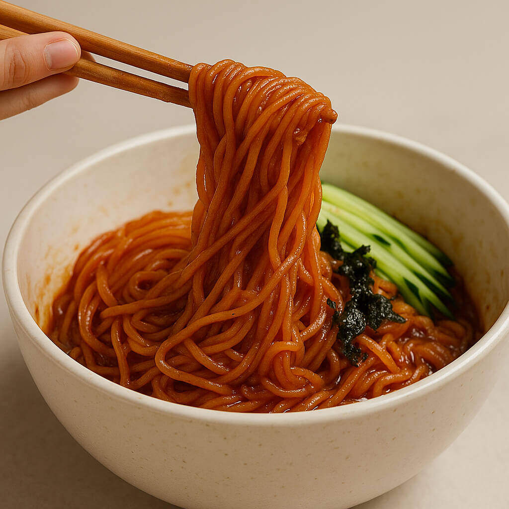 여름철 먹는 새콤달콤한 비빔냉면